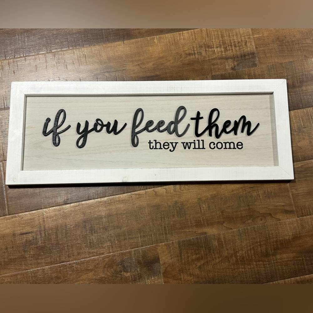 White wooden Farmhouse Sign 32x12
